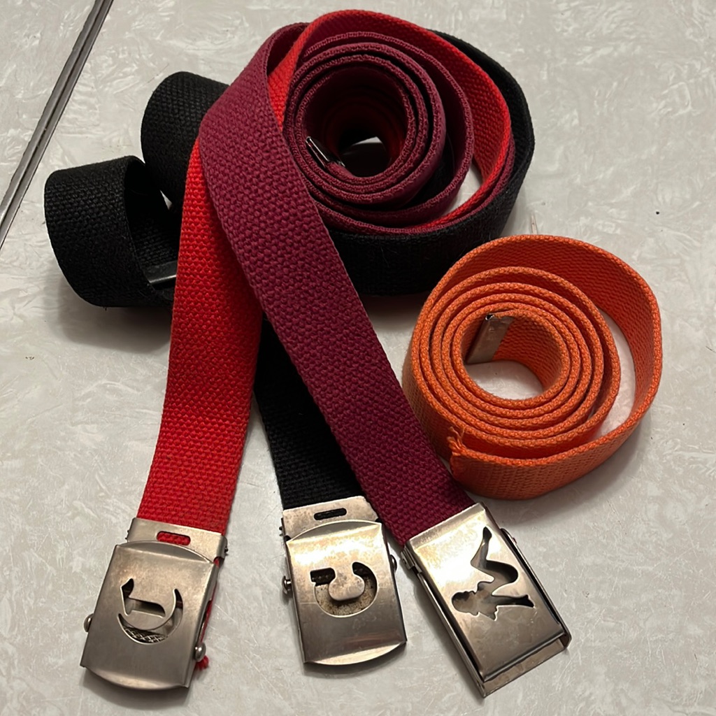 Vintage Canvas Belts Three Buckles